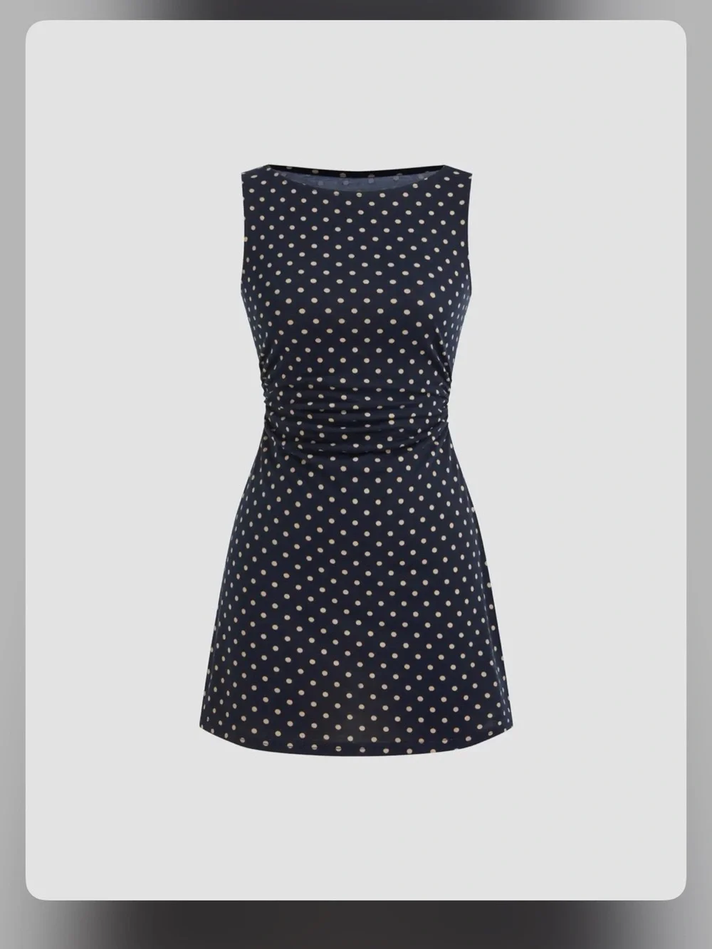 Cider BOAT NECK POLKA DOT RUCHED MINI DRESS M CR27-36